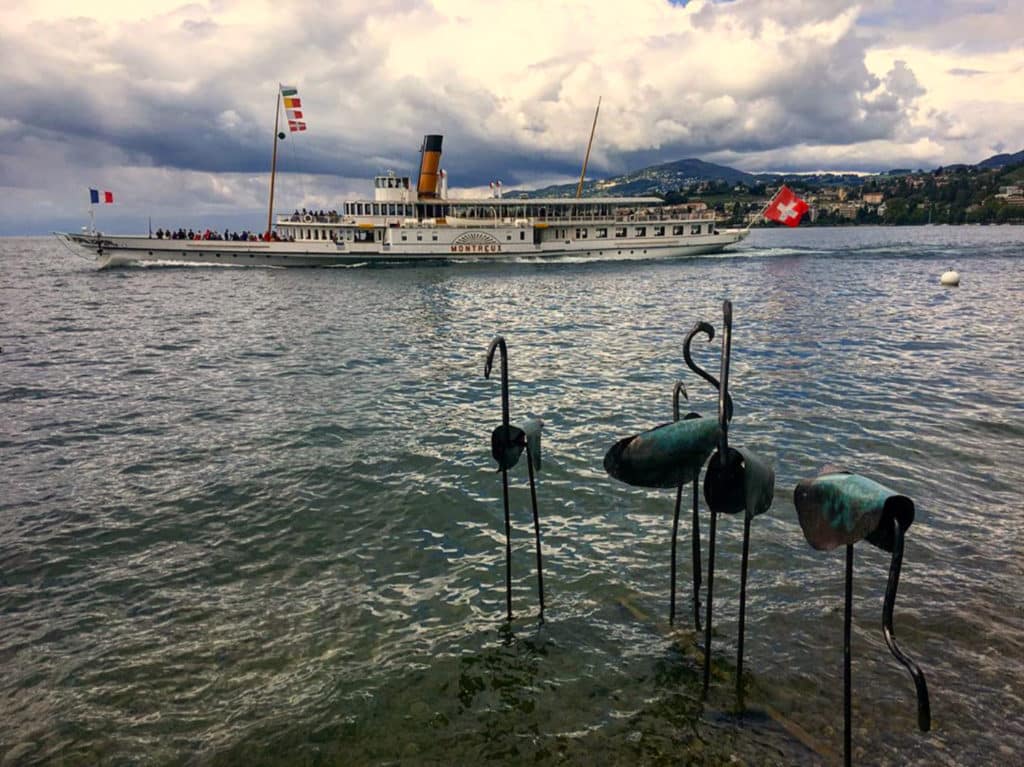 Sculpture Valais 3e Âge de Fer Biennale de Montreux Flamants pour la Biennale de Montreux 2019