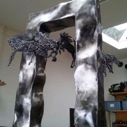 Sculpture Valais - 3e Âge de Fer - Catégorie : Fer - Titre : Chevaux - Face - Gros Plan