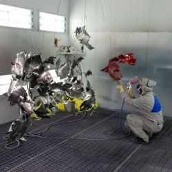 Sculpture Valais - 3e Âge de Fer - Catégorie : Fer - Titre : Feuilles de vigne - Commencement de la peinture