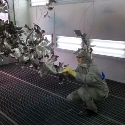 Sculpture Valais - 3e Âge de Fer - Catégorie : Fer - Titre : Feuilles de vigne - Préparation à la peinture