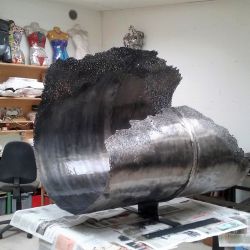 Sculpture Valais - 3e Âge de Fer - Catégorie : Fer - Titre : Feuille Nervurée - Profil droit