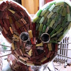 Sculpture Valais le regard du chat