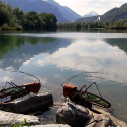 Sculpture Valais 3e Âge de Fer Sauterelles de fer et de verre