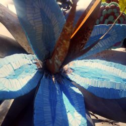 Jardinière de fleurs; mosaïque et acier Jardinière de fleurs